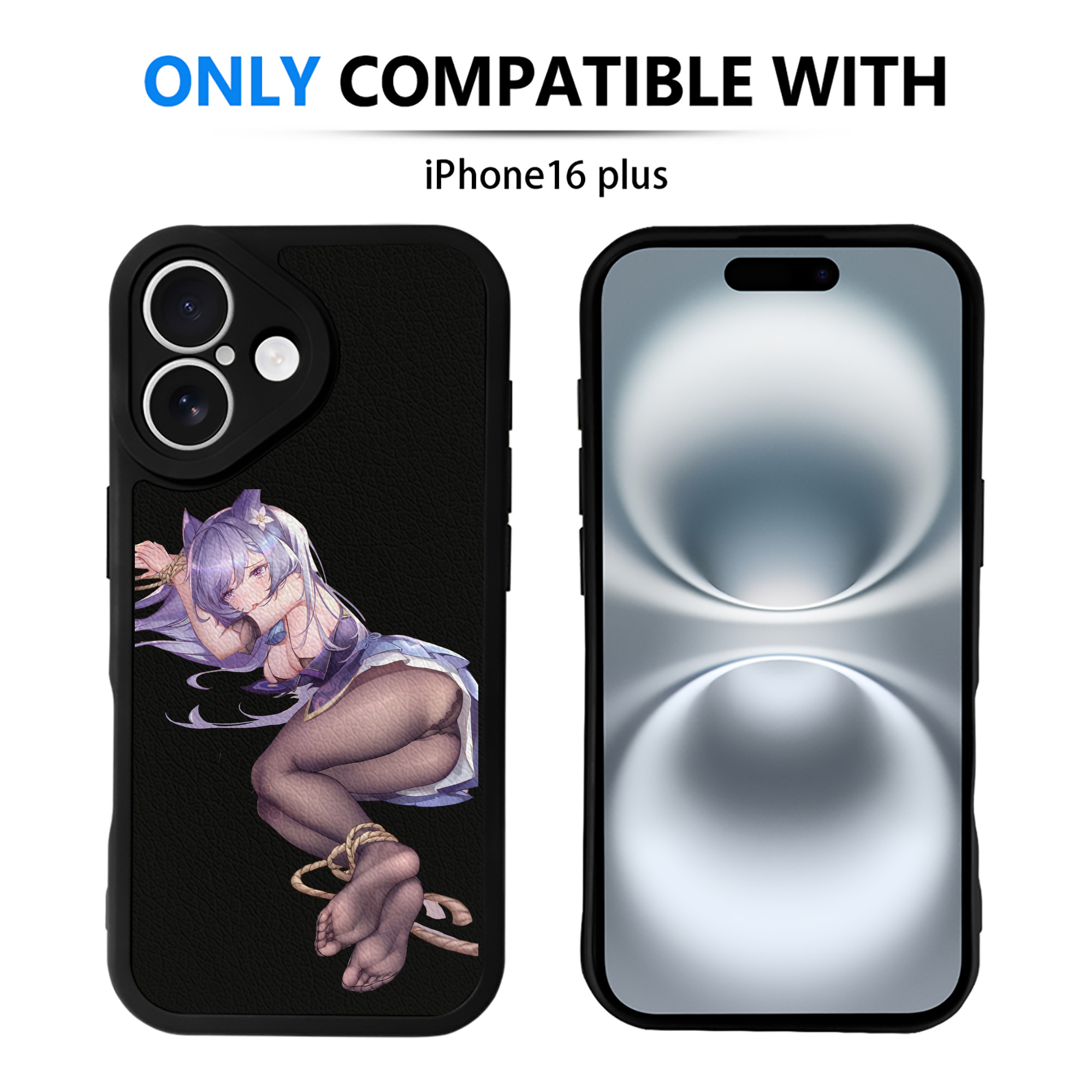 げんし神 刻晴 こくせい genshin Kokusei 【iPhone 16シリーズ対応】シリコンスマホケース（レザー調） 材質：シリコン